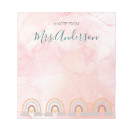 Mooie Schattigee Boho Rainbow Teacher Appreciation Notitieblok