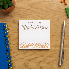 Mooie Schattigee Boho Rainbow Teacher Appreciation Notitieblok