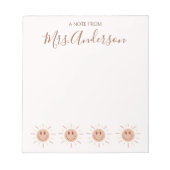 Mooie Schattigee Boho Sun Teacher Appreciation Notitieblok (Voorkant)