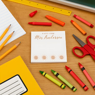 Mooie Schattigee Boho Sun Teacher Appreciation Notitieblok