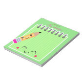 Mooie Schattigee Groene Leraar Waardering Notitieblok (Linkerzijde)