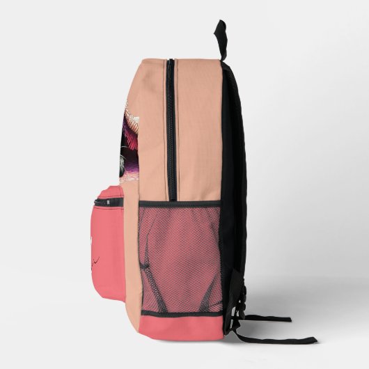 Mooie Schattigee Kitten Custom Monogram Script Naa Bedrukte Rugzak (Rechts)