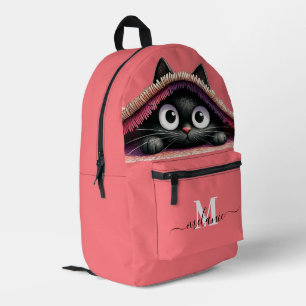 Mooie Schattigee Kitten Custom Monogram Script Naa Bedrukte Rugzak
