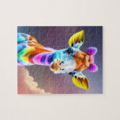 Mooie Schattigee kleurrijke Giraffe regenboog kleu Legpuzzel (Horizontaal)