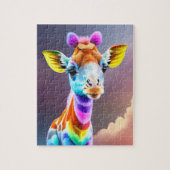 Mooie Schattigee kleurrijke Giraffe regenboog kleu Legpuzzel (Verticaal)