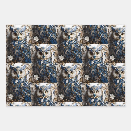 Mooie Schattigee minimalistische uil Inpakpapier Vel (Voorkant 3)