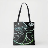 Mooie Schattigee moderne Green Witch Canvas tas (Voorkant)