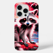 Mooie Schattigee Wasbeer Rode Sparkle Eyes Bossen Case-Mate iPhone Case (Achterkant)