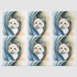 Mooie Schattigee Waterverf Cat Collectie Tissuepapier