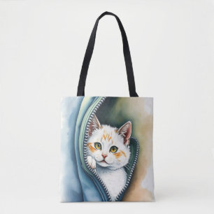Mooie Schattigee Waterverf Cat Collectie Tote Bag