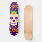 Mooie schedel met bloemen Día de los Muertos Persoonlijk Skateboard (Voorkant)