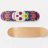 Mooie schedel met bloemen Día de los Muertos Persoonlijk Skateboard (Horizontaal)