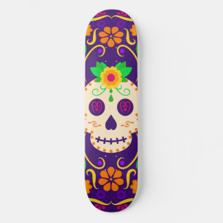 Mooie schedel met bloemen Día de los Muertos Persoonlijk Skateboard