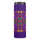 Mooie schedel met bloemen Día de los Muertos Thermosbeker (Achterkant)