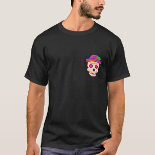 Mooie schedel met Sombrero Día de los Muertos T-shirt