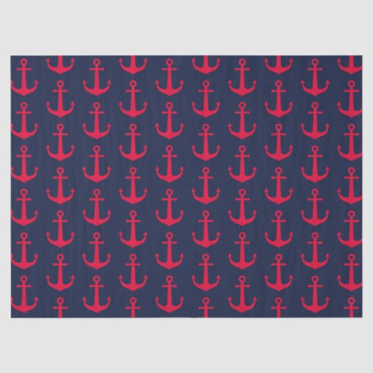 Mooie scheepsanker rode ankers marineblauw  tissuepapier (Voorkant)
