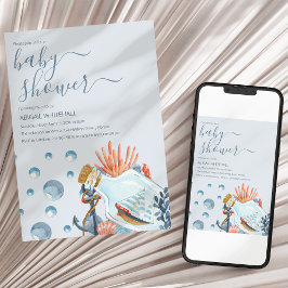 Mooie scheepvaart waterverf baby shower uitnodigin kaart