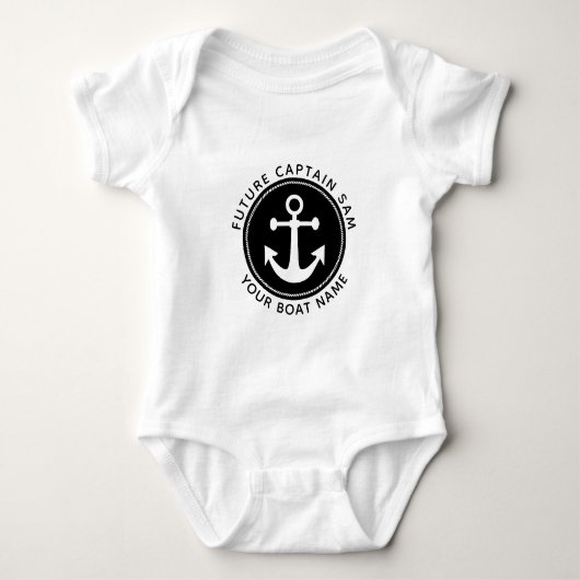 Mooie scheepvaart zwarte anker touw aangepaste boo romper (Voorkant)