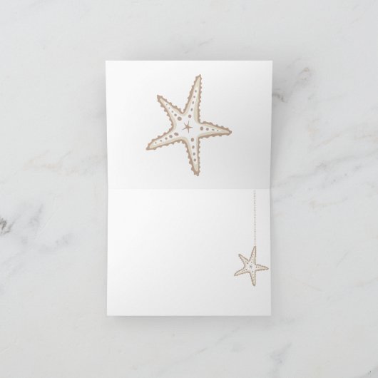 Mooie Schelp Bruiloft Dankjewel Briefkaart (Binnen)