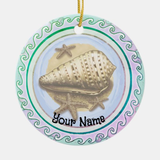 Mooie schelp  keramisch ornament (Voorkant)