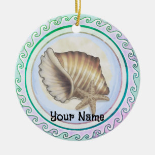 Mooie schelp keramisch ornament