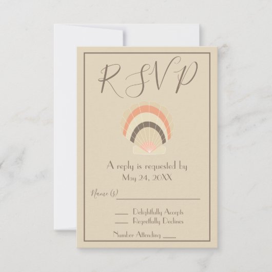 Mooie Schelp RSVP Uitnodiging (Voorkant)