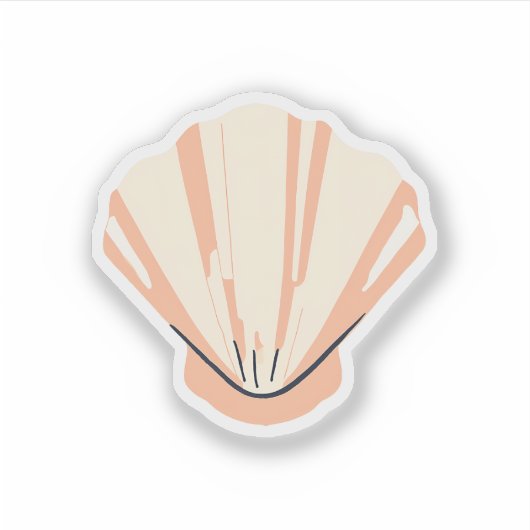 Mooie schelp sticker (Voorkant)