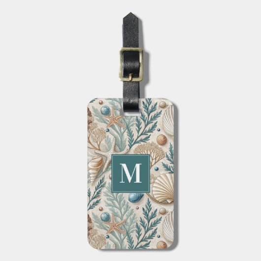 Mooie schelpen bagagelabel (Voorkant verticaal)