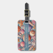 Mooie schelpen bagagelabel (Voorkant verticaal)