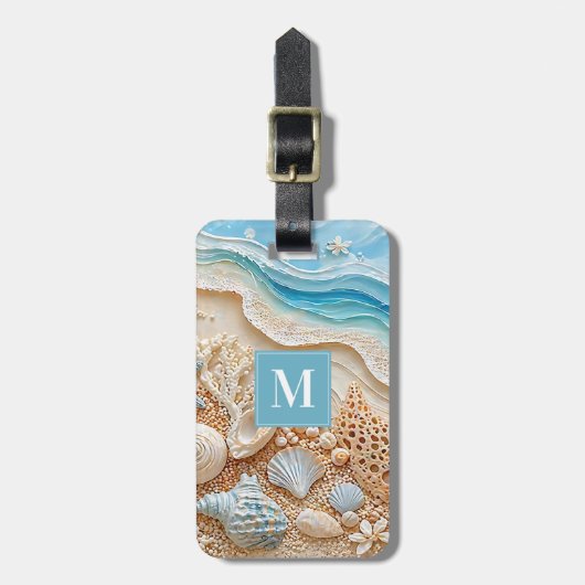 Mooie schelpen bagagelabel (Voorkant verticaal)