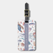 Mooie schelpen bagagelabel (Voorkant verticaal)