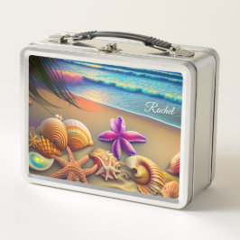 Mooie schelpen op strand lunchbox