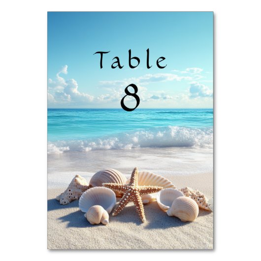 Mooie schelpen Zeester Strand Bruiloft  Kaart (Voorkant)