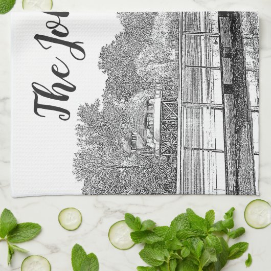 Mooie schets van het bos theedoek (Gevouwen)