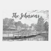 Mooie schets van het bos theedoek (Horizontaal)