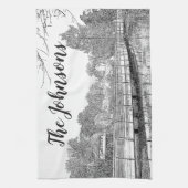 Mooie schets van het bos theedoek (Verticaal)