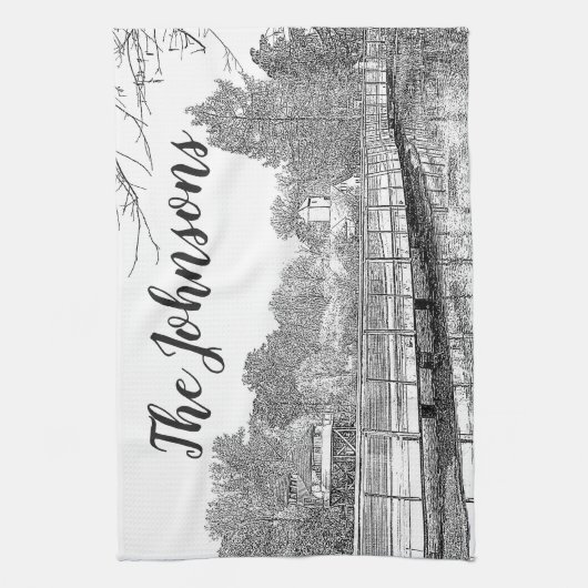 Mooie schets van het bos theedoek (Verticaal)