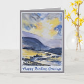 Mooie Schilderachtig gebergte Mannen Birthday Card Kaart (Gele Bloem)