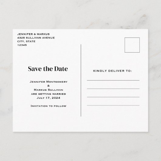 Mooie Schilderachtig Natuur Foto Save the Date Uitnodiging Briefkaart (Achterkant)