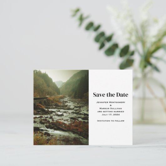Mooie Schilderachtig Natuur Foto Save the Date Uitnodiging Briefkaart (Staand voorkant)