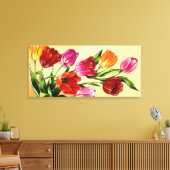 Mooie schilderij van tulpen canvas afdruk (Insitu (Woonkamer))