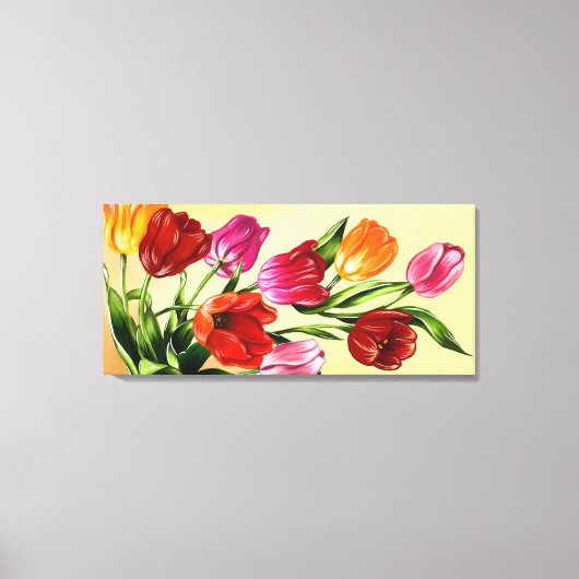 Mooie schilderij van tulpen canvas afdruk (Voorkant)