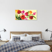 Mooie schilderij van tulpen canvas afdruk (Insitu (Slaapkamer))