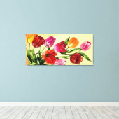 Mooie schilderij van tulpen canvas afdruk (Insitu (Houten vloer))