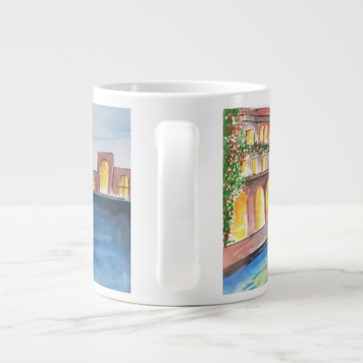 Mooie schilderkunst grote koffiekop (Achterkant)