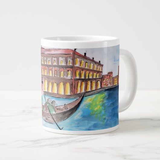 Mooie schilderkunst grote koffiekop (Voorkant rechts)