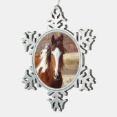 Mooie schilderpaard Pewter Snowflake Ornament (Rechts)