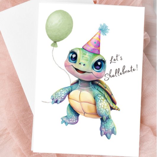 Mooie Schildpad Blanke kaart – Laten we schildpadd