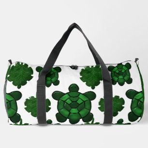 Mooie schildpad en bladpatroon plunjezak