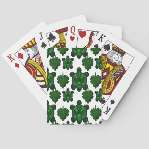 Mooie schildpad en bladpatroon pokerkaarten